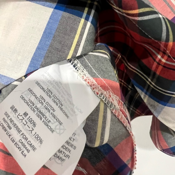 J Crew Plaid Tartan Sleeveless Bow Top - Size 0 - Picture 4 of 4